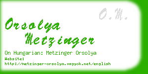 orsolya metzinger business card